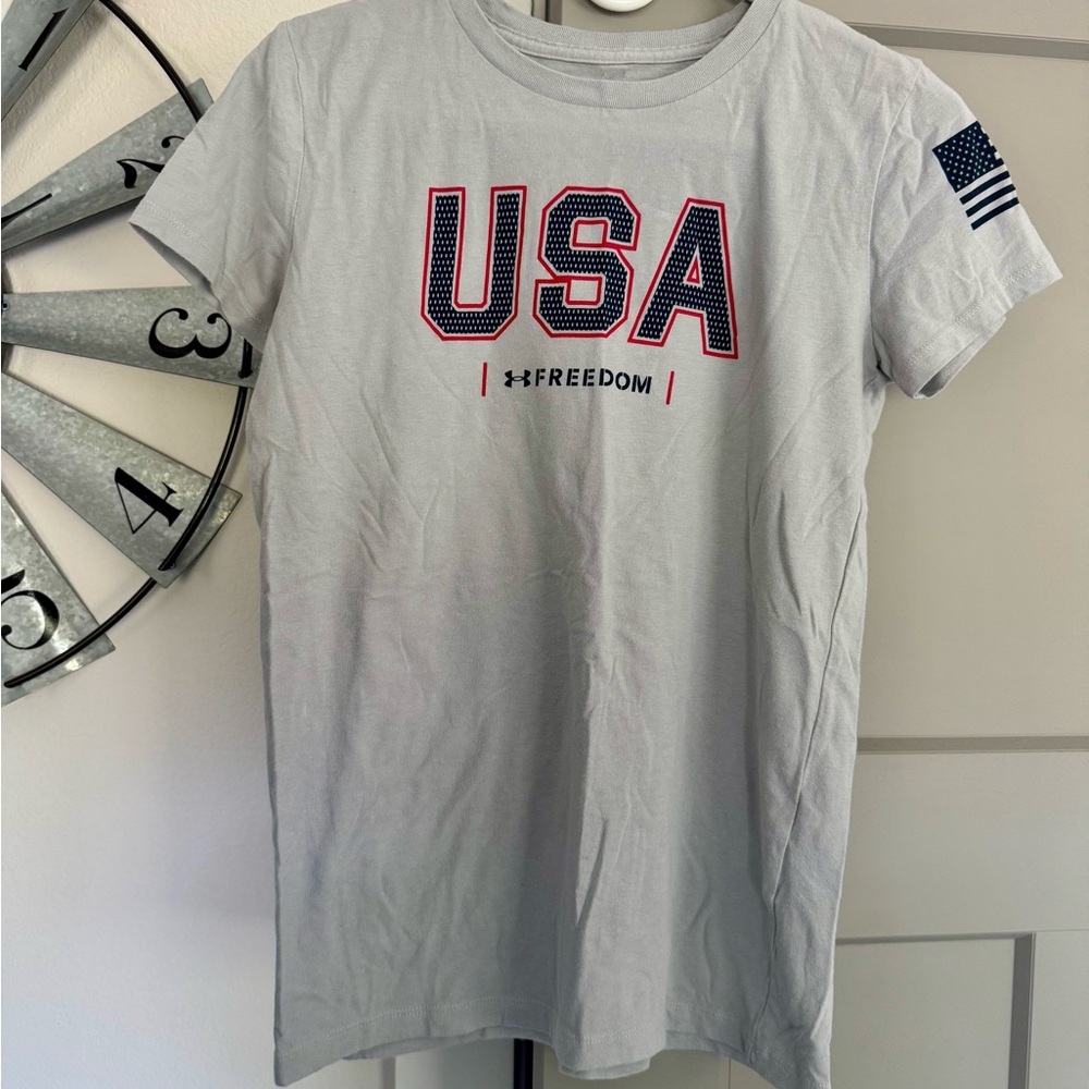 Under Armour Gray USA Freedom Tee